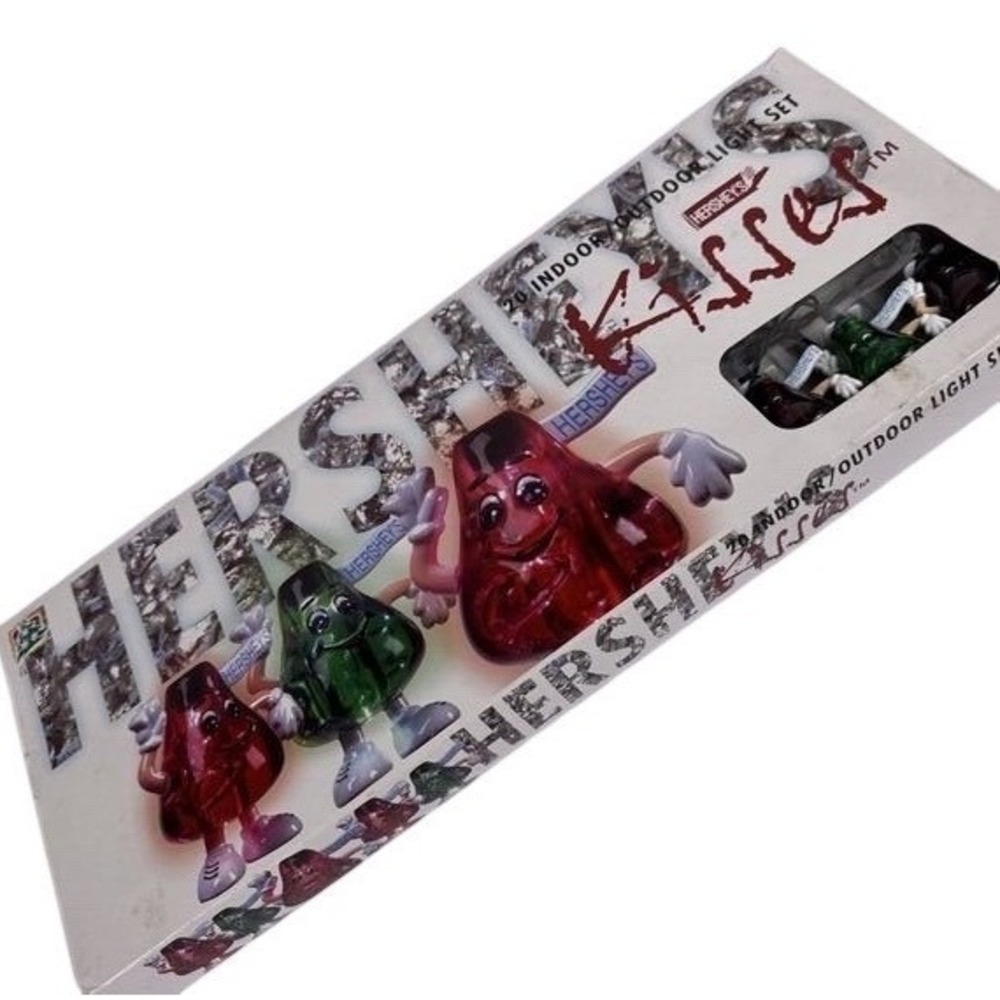 Hershey's Kisses Holiday Light Set 20ct Red Green‎ Vintage 1996 Christmas Decor